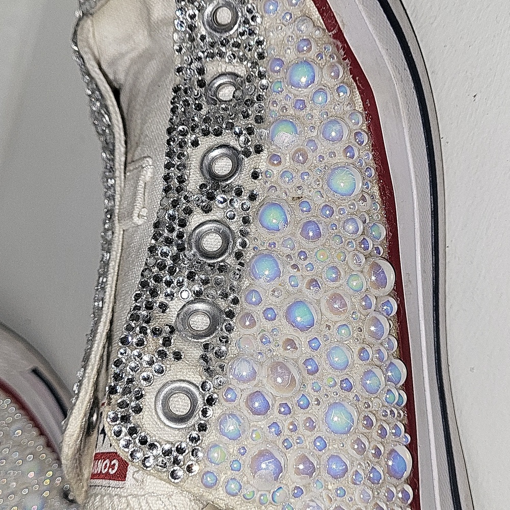 Custom Bedazzled Converse Chuck Taylors for Wedding or Fun, Unisex M8 W10